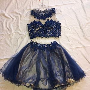 royal blue 2-piece dress
